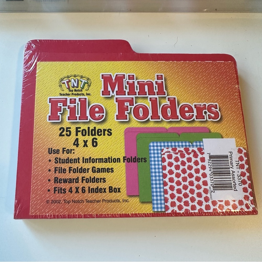 Mini File Folders - Red